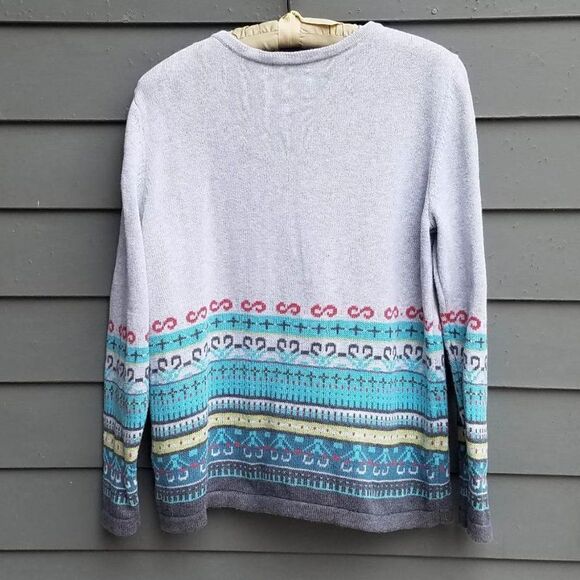 Christopher and Banks Gray Multi Color Ski Like Cardigan size XL - Picture 3 of 13
